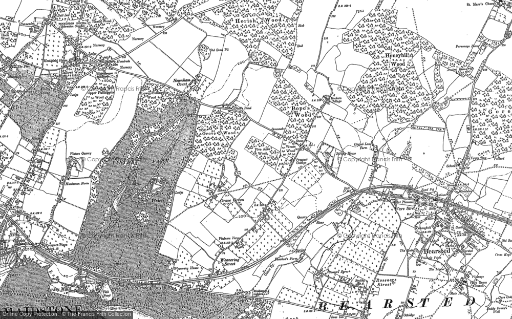 Old Map of Grove Green, 1895 - 1896 in 1895