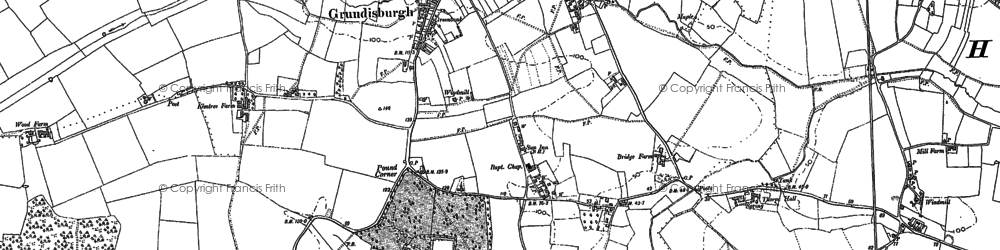 Old map of Grundisburgh in 1881