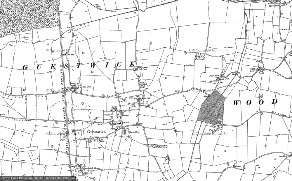 Old Map of Guestwick, 1885 in 1885