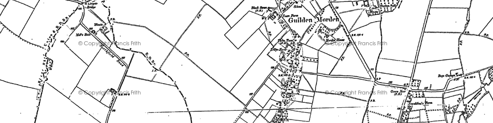 Old map of Guilden Morden in 1882