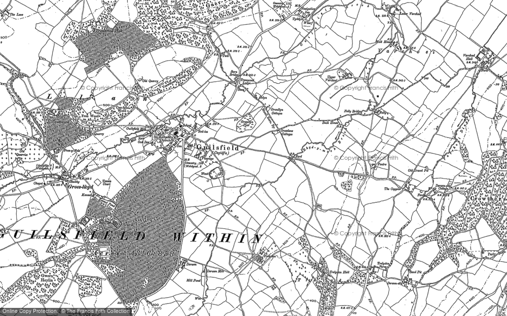 Old Map of Historic Map covering Varchoel in 1884