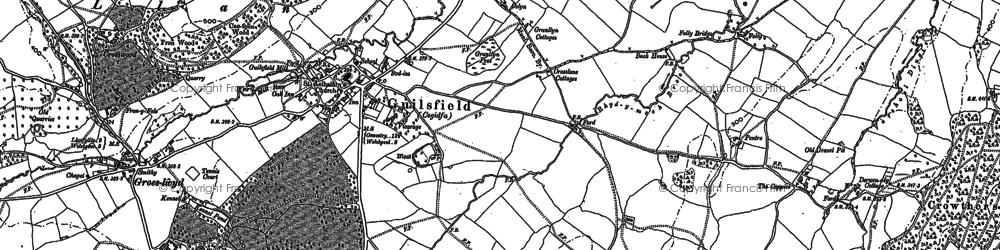 Old map of Guilsfield in 1884