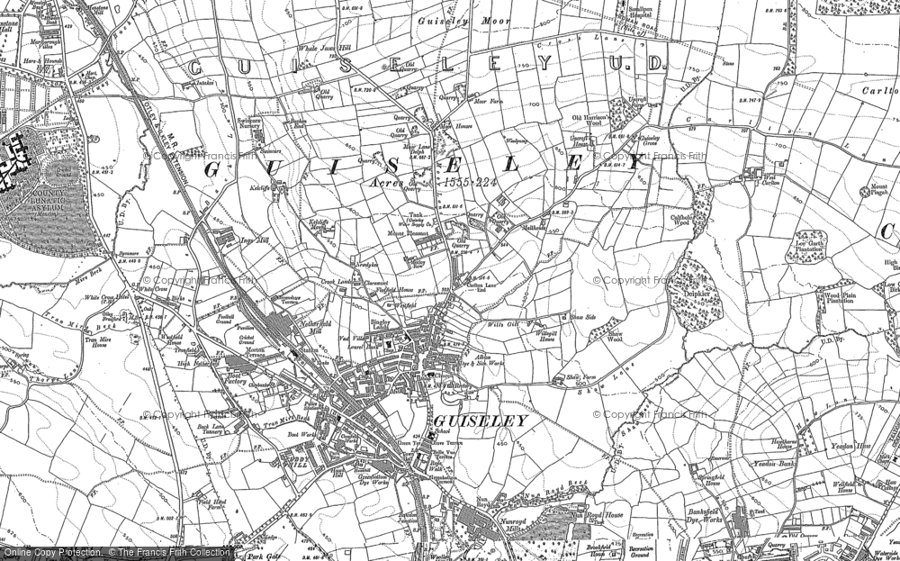 Old Map of Guiseley, 1891 - 1906 in 1891