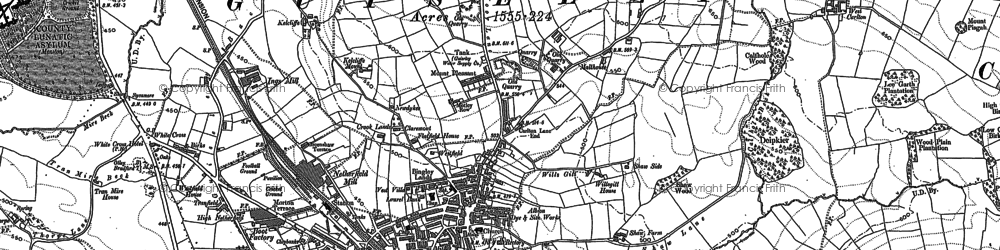 Old map of Guiseley in 1891