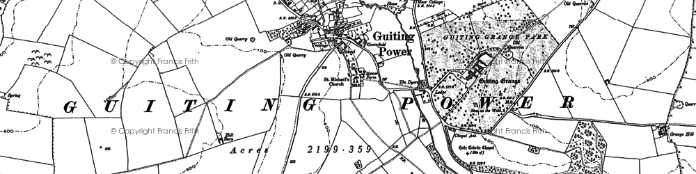 Old map of Guiting Power in 1883
