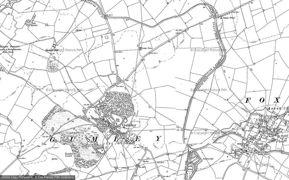 Old Map of Gumley, 1885 - 1902 in 1885