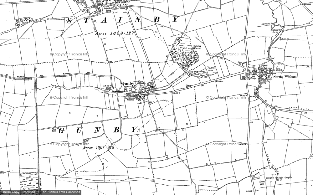 Old Map of Gunby, 1887 - 1903 in 1887