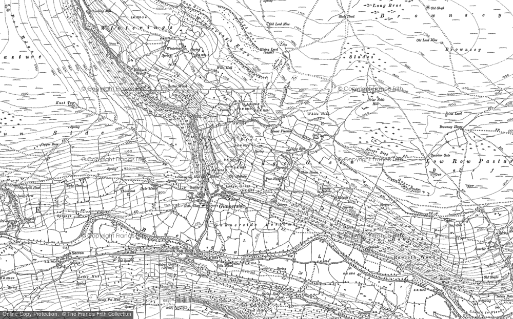 Old Map of Historic Map covering Spring End in 1891