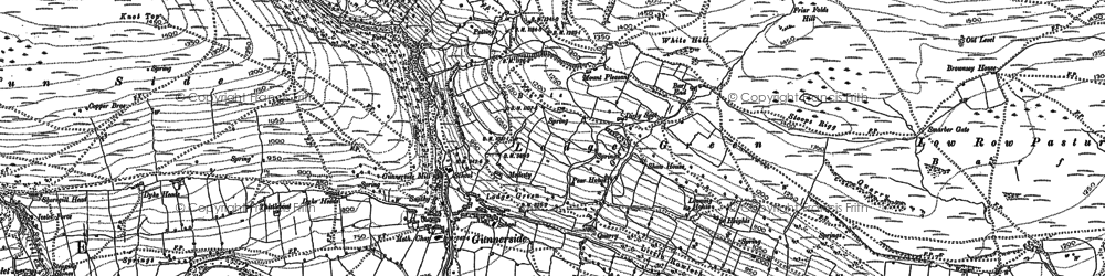 Old map of Gunnerside in 1891