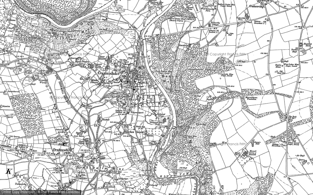 Old Map of Gunnislake, 1905 in 1905