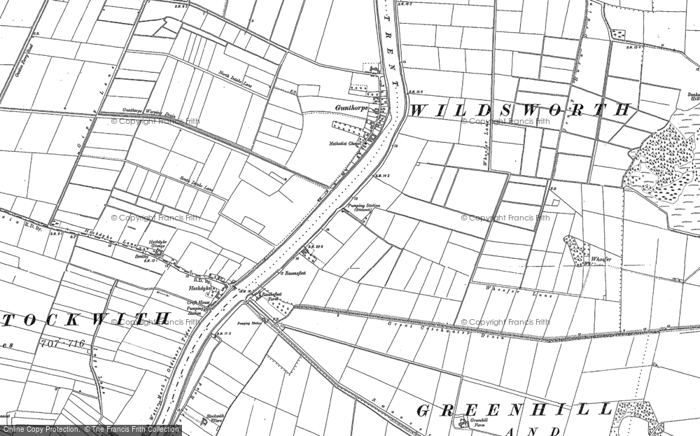 Old Map of Gunthorpe, 1885 - 1905 in 1885