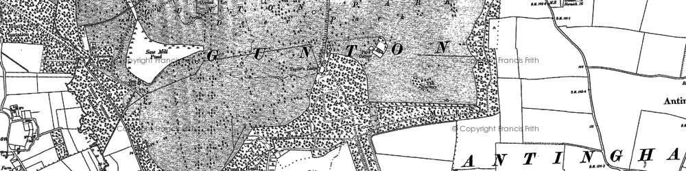 Old map of Gunton Park in 1885