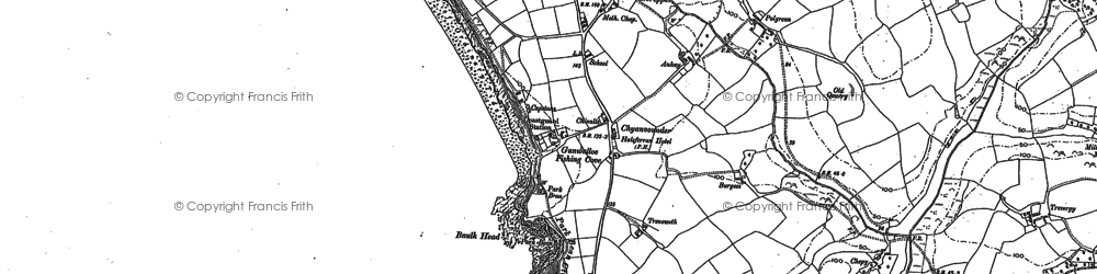 Old map of Gunwalloe in 1906