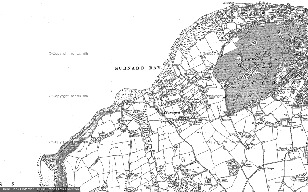 Old Map of Gurnard, 1896 in 1896