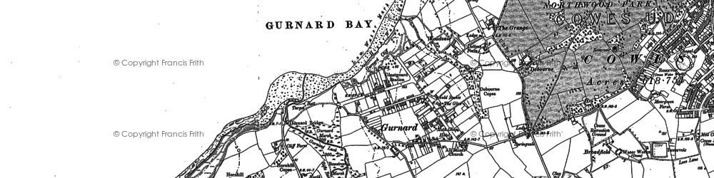 Old map of Gurnard in 1896