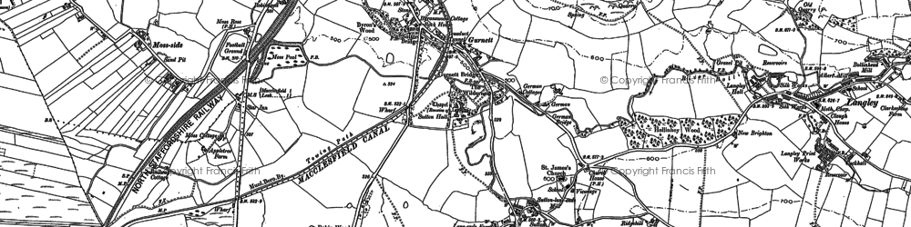 Old map of Sutton Lane Ends in 1897