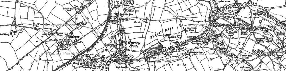 Old map of Gurney Slade in 1884