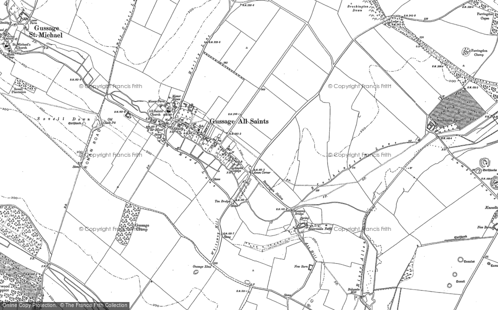 Old Map of Gussage All Saints, 1886 - 1900 in 1886