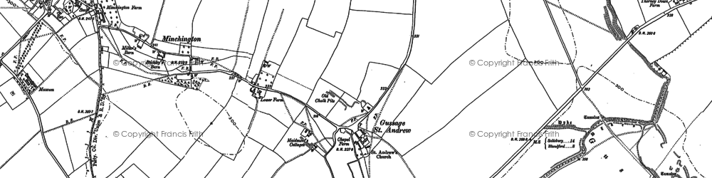 Old map of Gussage St Andrew in 1886
