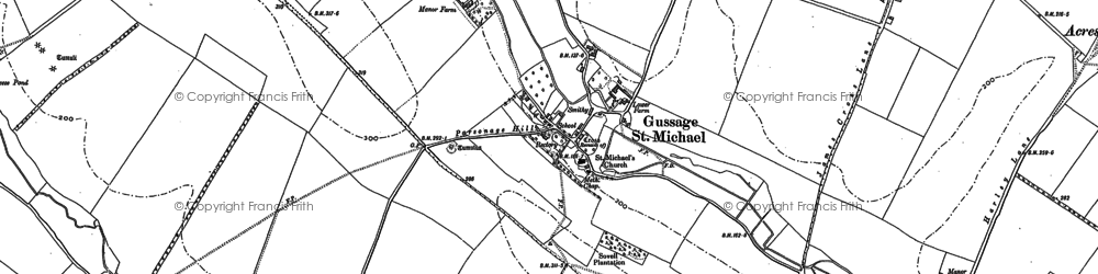 Old map of Gussage St Michael in 1886