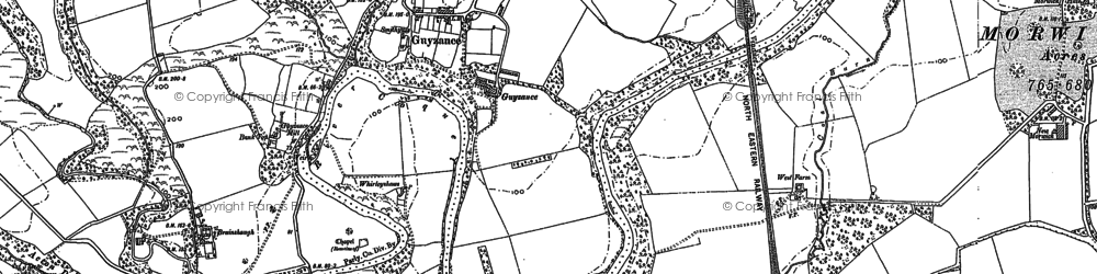 Old map of Acton Ho in 1896