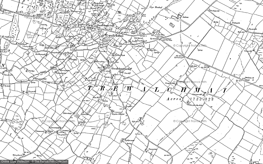 Old Map of Historic Map covering Bodwrog in 1887
