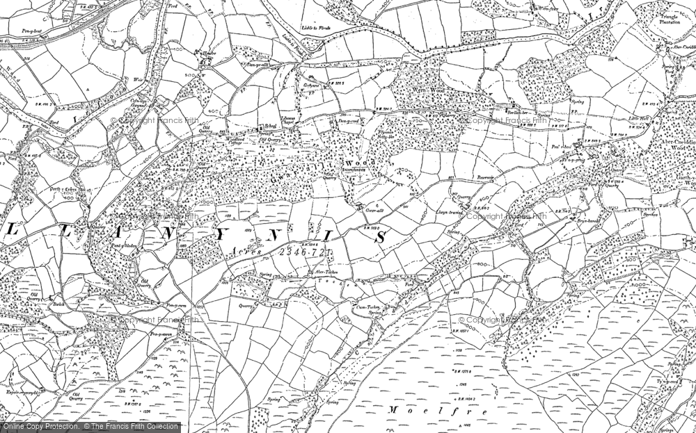 Old Map of Historic Map covering Brynbanedd in 1903
