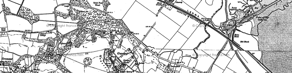 Old map of Gwespyr in 1910