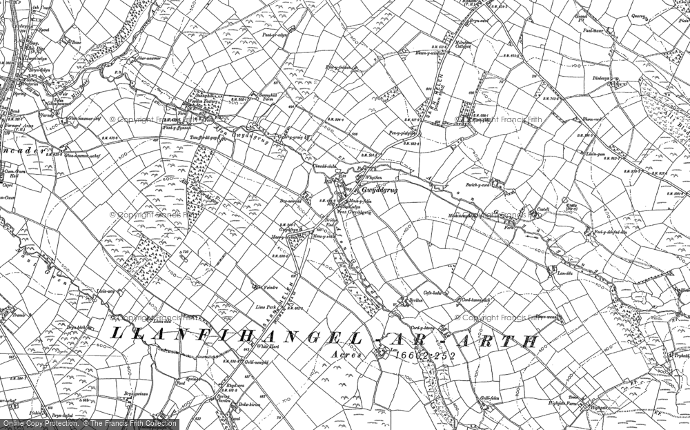 Old Map of Gwyddgrug, 1886 - 1887 in 1886