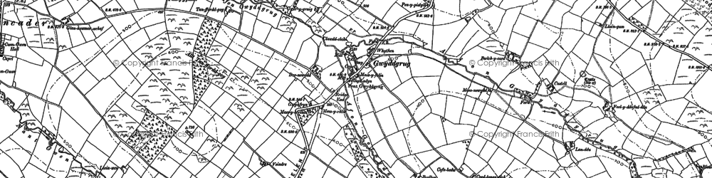 Old map of Gwyddgrug in 1886