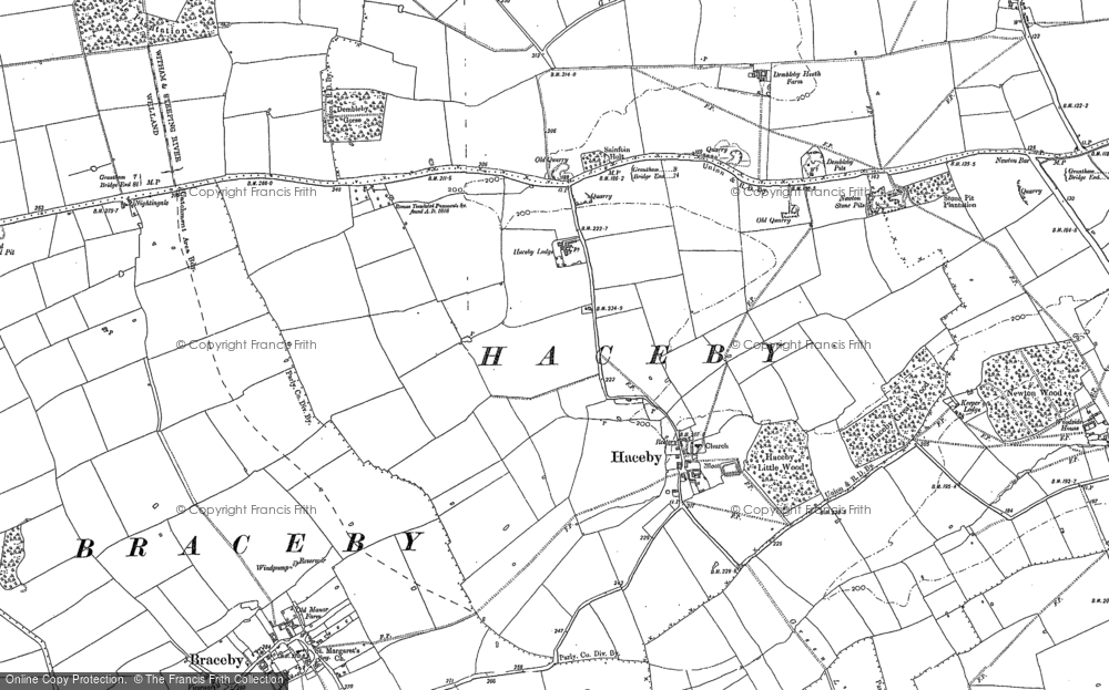Old Map of Haceby, 1886 - 1887 in 1886