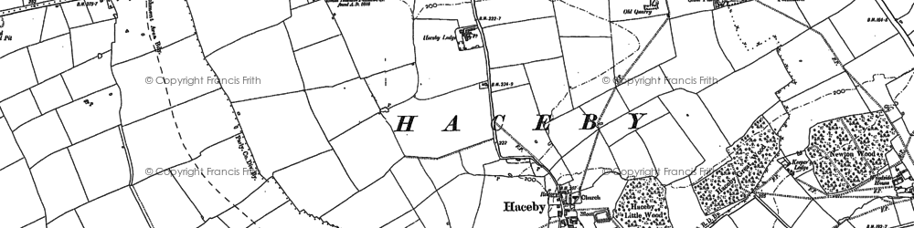 Old map of Haceby in 1886