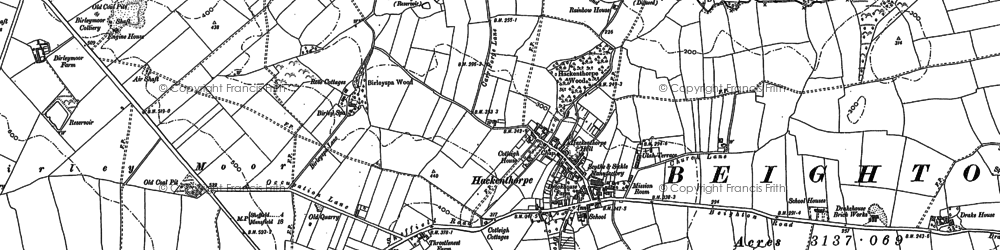 Old map of Hackenthorpe in 1890