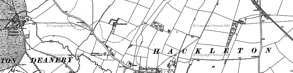 Old map of Hackleton in 1899