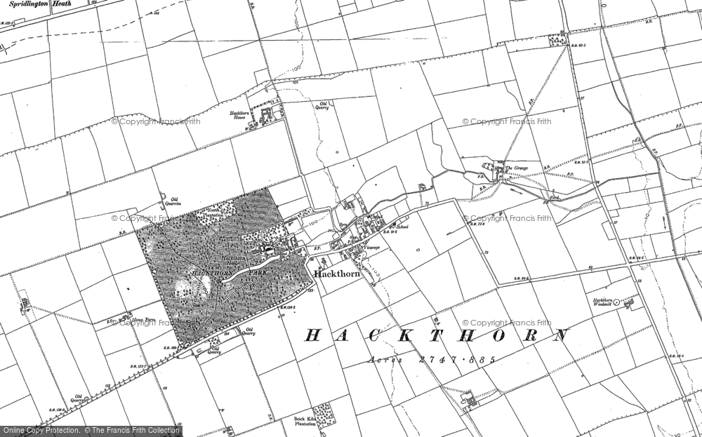 Old Map of Hackthorn, 1885 in 1885