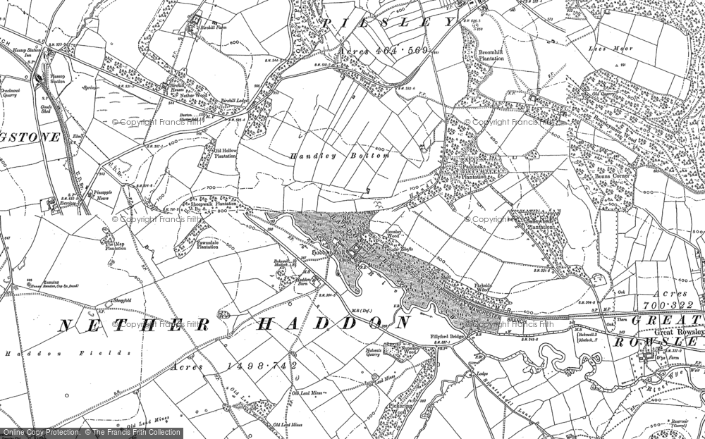 Old Map of Haddon Hall, 1878 - 1879 in 1878