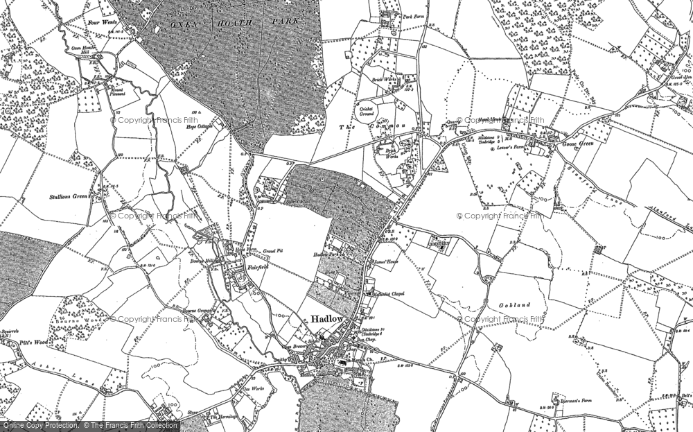 Old Map of Historic Map covering Goose Green in 1868