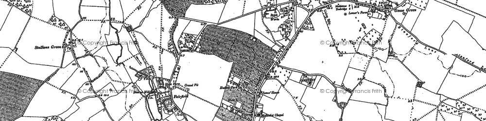 Old map of Hadlow in 1868