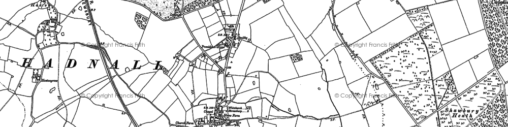 Old map of Hadnall in 1880