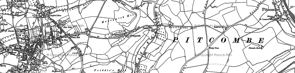 Old map of Hadspen in 1885