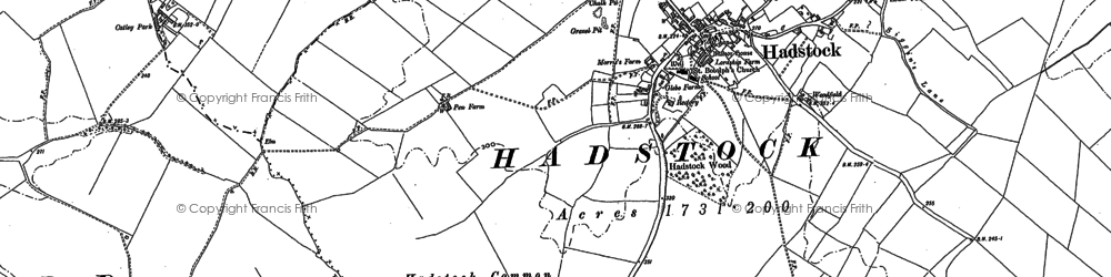 Old map of Hadstock in 1901