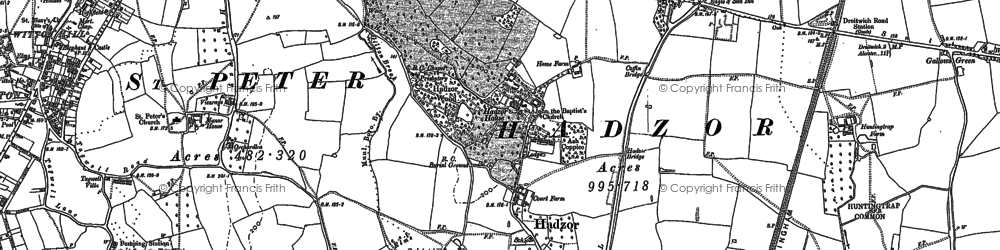 Old map of Hadzor in 1883