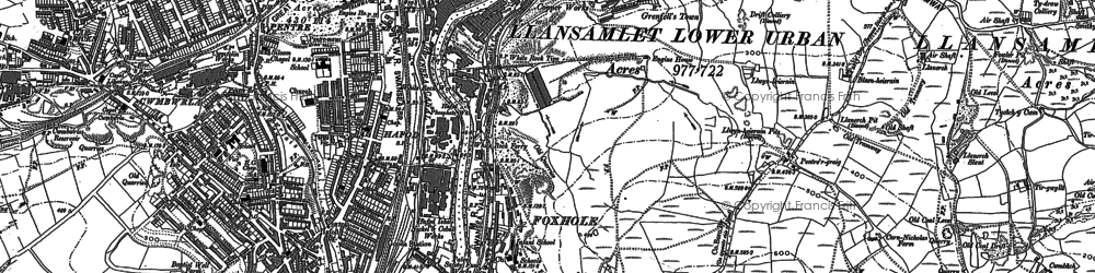 Old map of Hafod in 1897