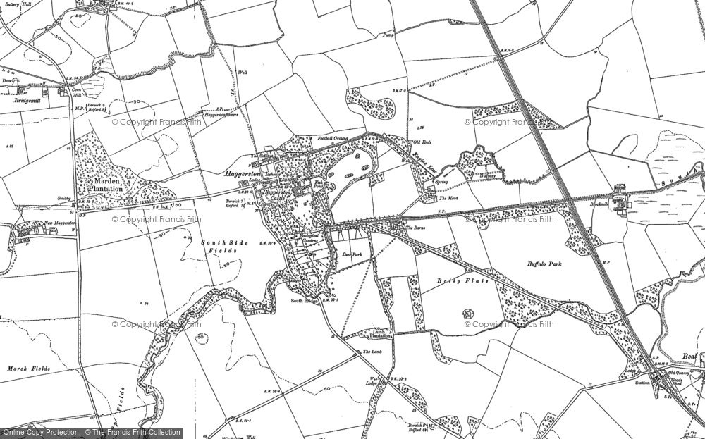 Old Map of Historic Map covering West Mains in 1897