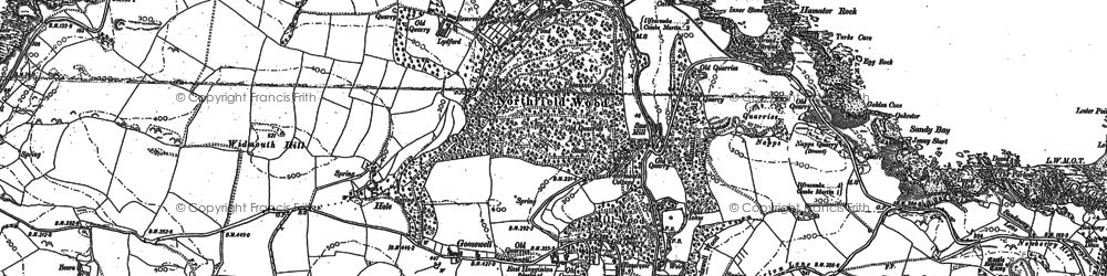 Old map of Watermouth in 1886