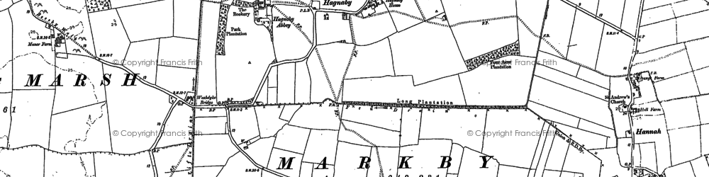 Old map of Hagnaby in 1887