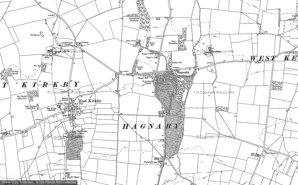 Old Map of Hagnaby, 1887 in 1887