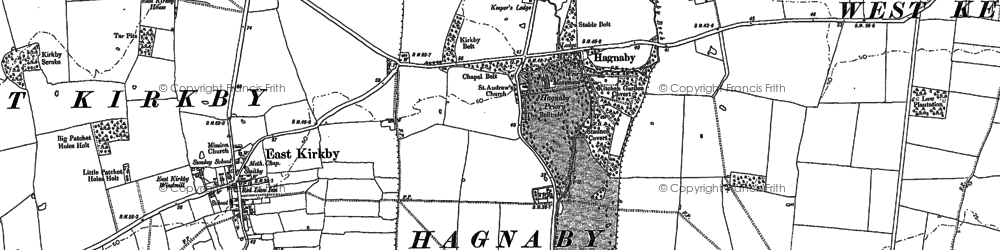Old map of Hagnaby in 1887