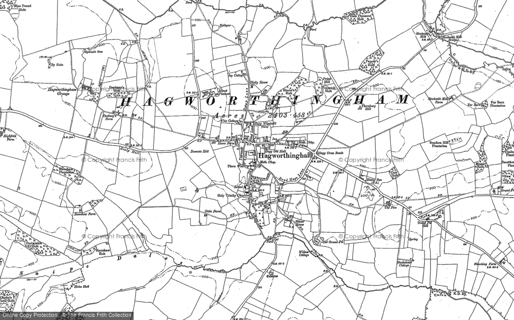 Old Map of Hagworthingham, 1887 in 1887