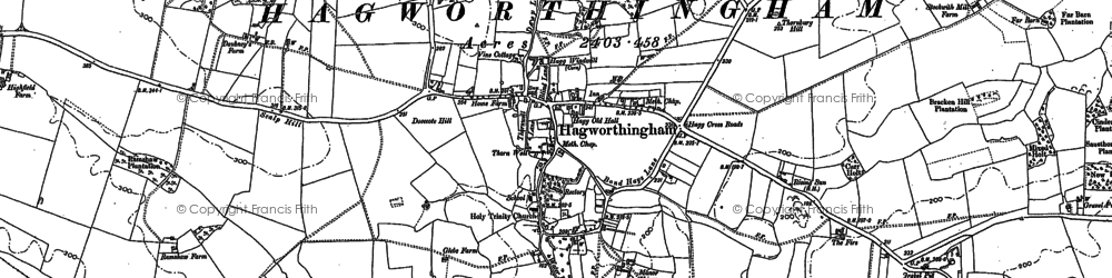 Old map of Hagworthingham in 1887